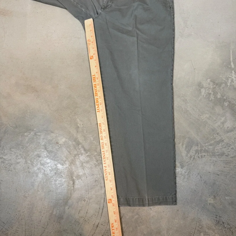 Polo Ralph Lauren Andrew Pant Mens 36x30 Grey Green Pleated Cotton Chinos Vtg
